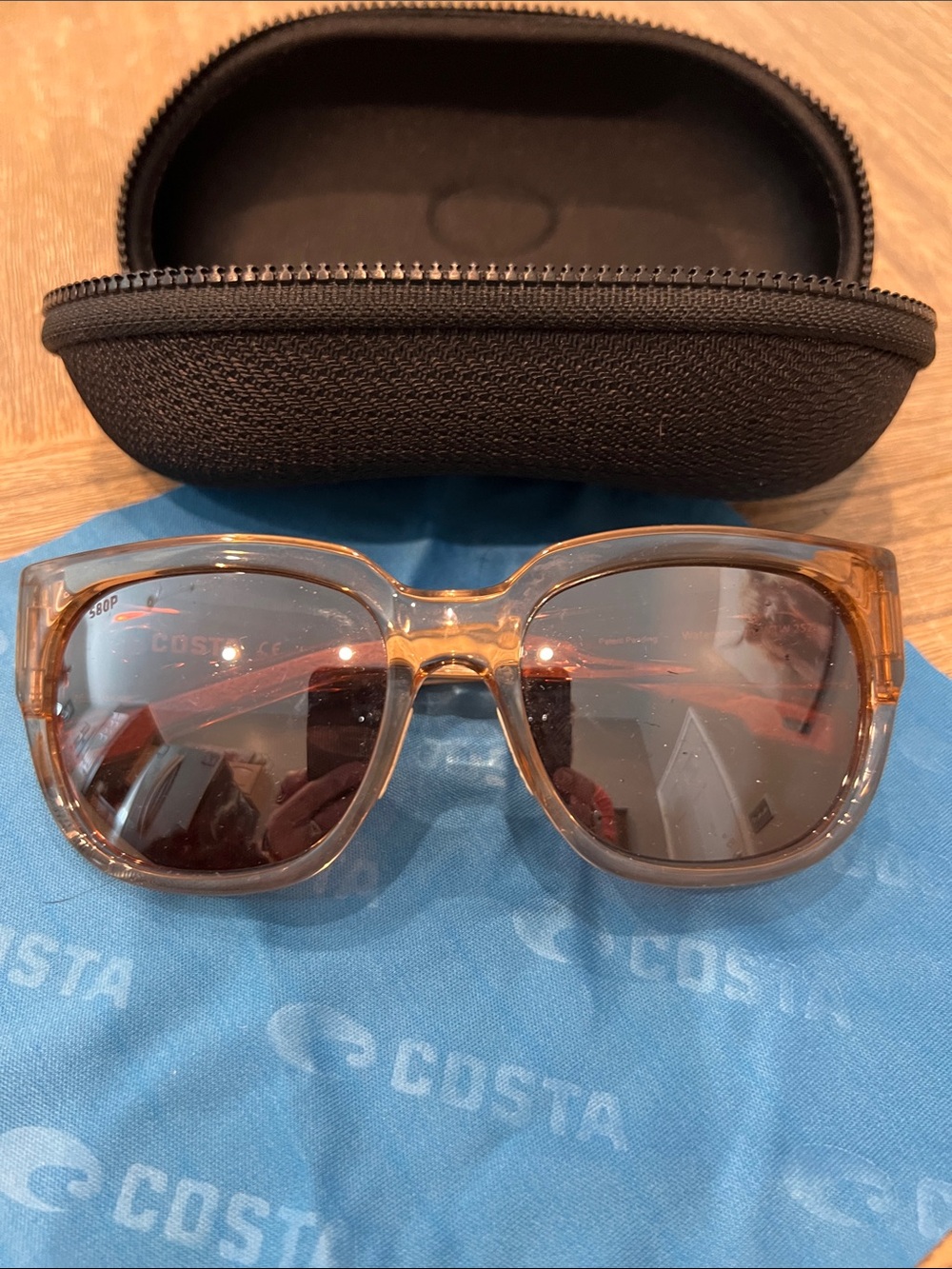 Costa Translucent Amber Brown Polarized Women’s Sunglasses